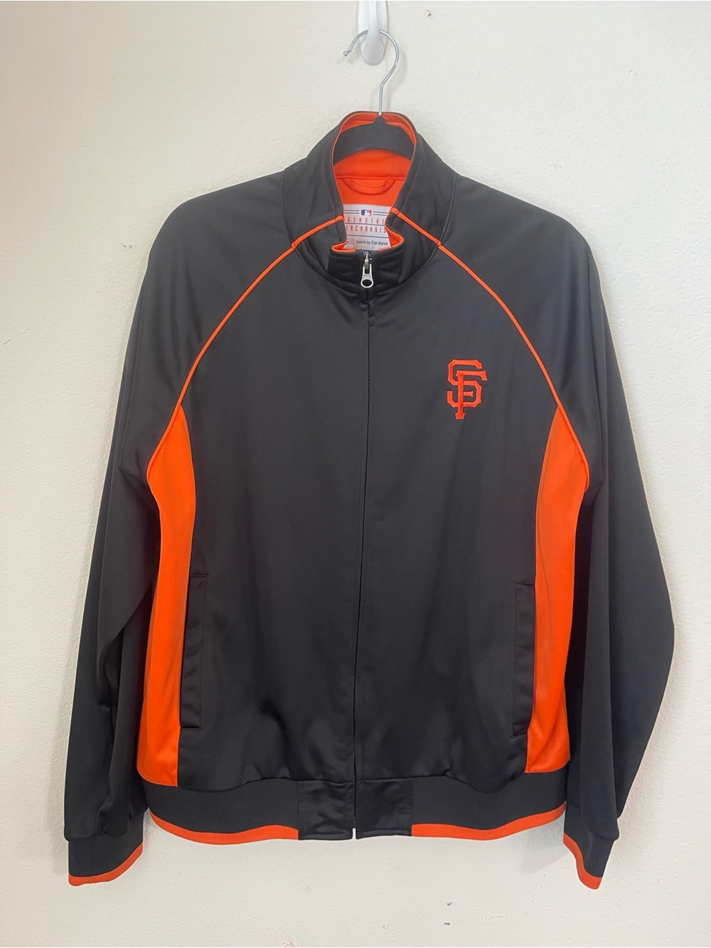 San Francisco Giants Baseball Black & Orange Bomber-Style Track Jacket-XL